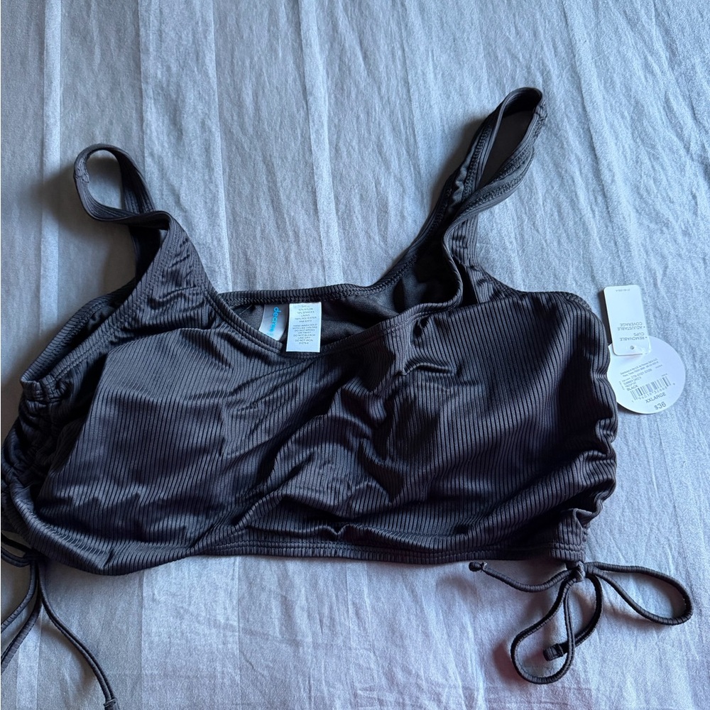 BLACK Ribbed SWIM TOP! - Picture 1 of 3